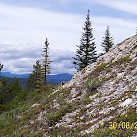 Indata - North End of Indata. Limestone Outcrop